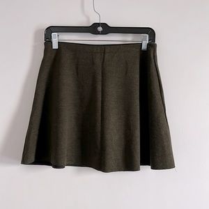 Zara Khaki A-line mini skirt with elastic waist